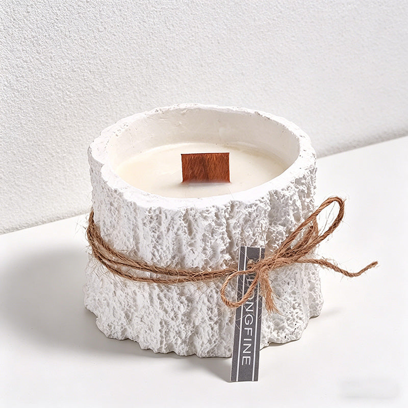 CouldNook Mini Tree Stump Scented Candle - Rustic Bark Wooden Wick Decor