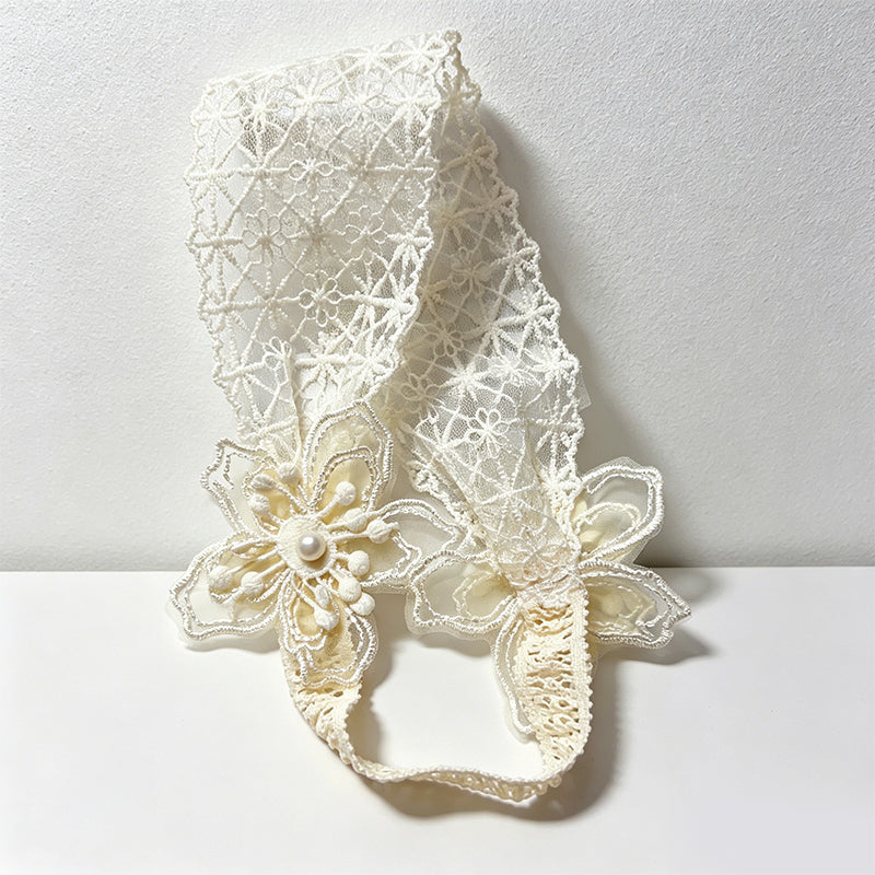 CouldNook Wide Hollow-Out Lace Headband - Aesthetic Floral Hair Accessory