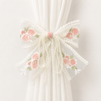 CouldNook Faxu Pearl Embroidery Bow Curtain Tieback 2PCS Set - Window Styling Accent