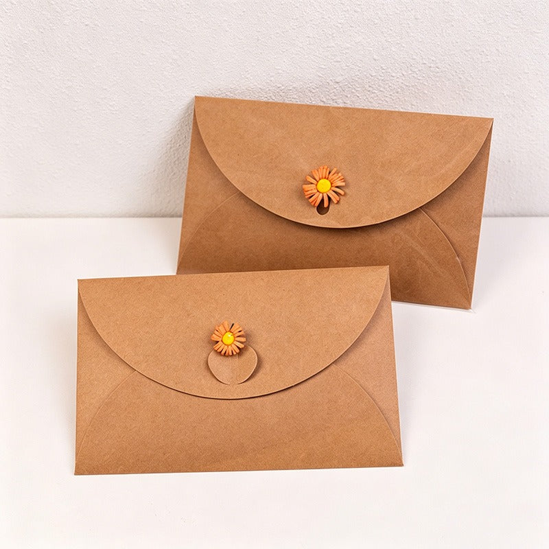 Vintage Kraft Paper DIY Dried Flower Greeting Cards, Assorted Floral Designs for All Occasions