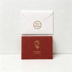 Vintage Gold Foil Flocked Paper Greeting Card Sets with Envelope & Seal, 6 Assorted Designs