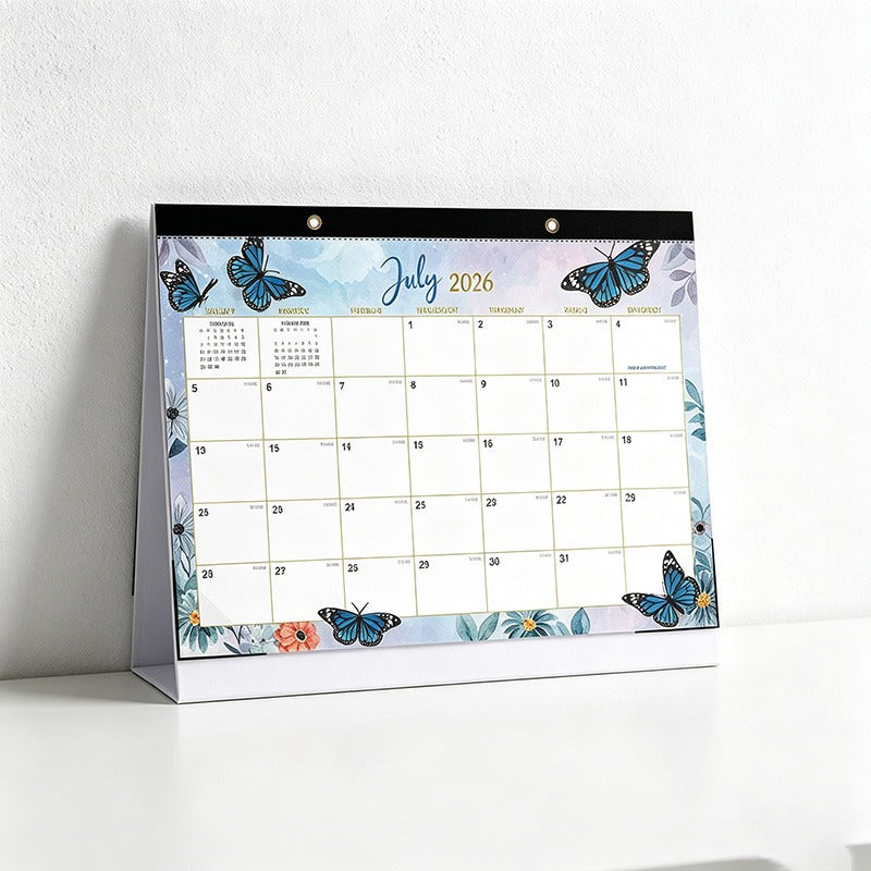 English 2026-2027 Wall Calendar - Floral Art Monthly Planner