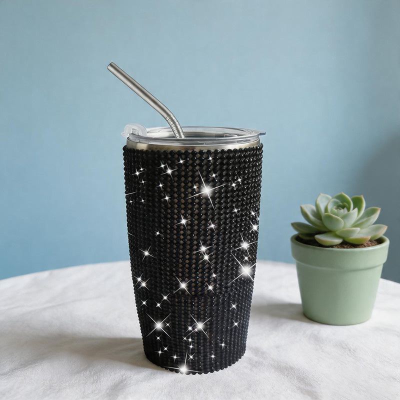 CouldNook 20/30oz Rhinestone Tumbler-Stainless Steel Vacuum Insulated Ice Tumbler with Straw