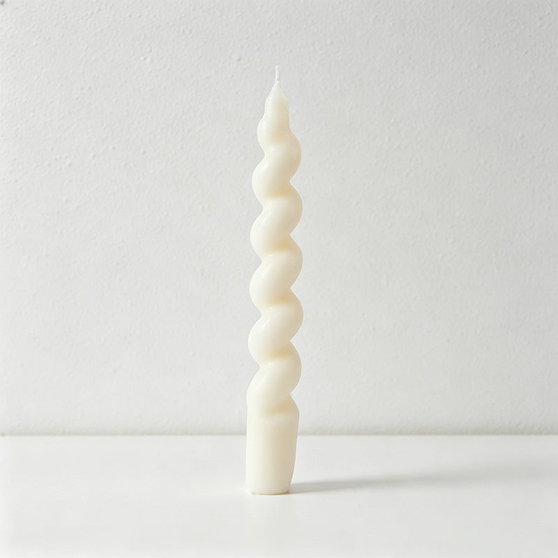 Twisted Spiral Taper Candles - Long Stem Decorative Dinner Candles