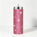 CouldNook 20oz Rhinestone Tumbler-Stainless Steel Vacuum Insulated Straight Body Tumbler with Straw