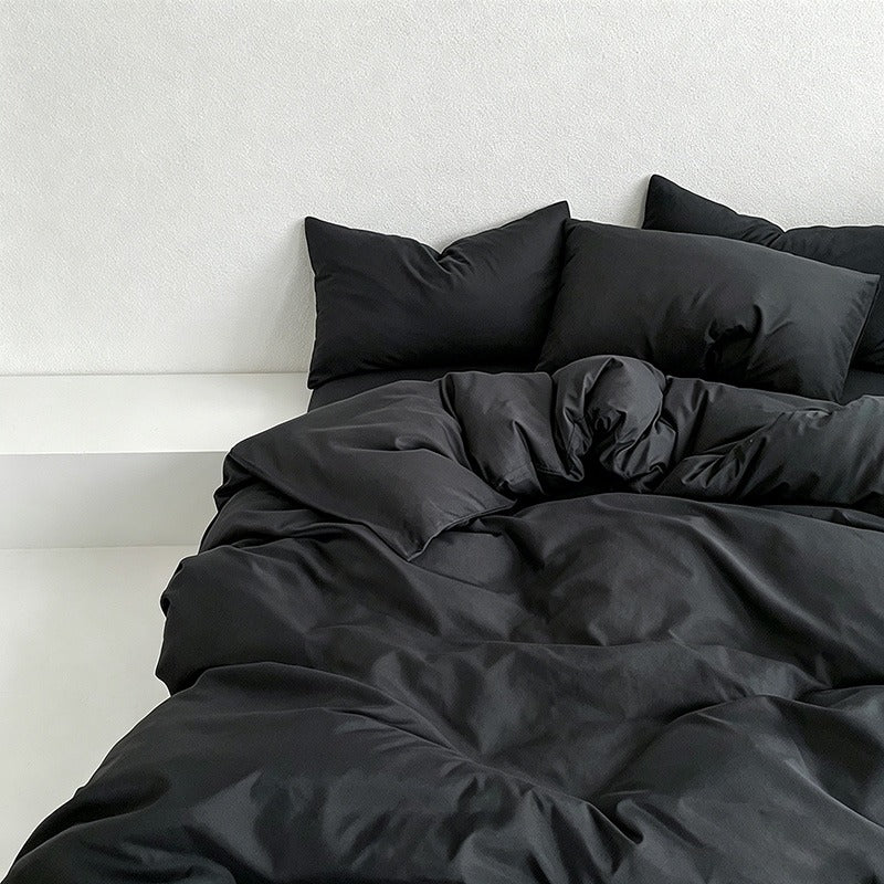 CouldNook Reversible Solid Duvet Cover - Ultra-Soft Washed Cotton Feel (Dark Colors)