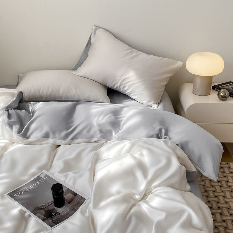 Washed Silk Duvet Cover - Cooling Polyester Fiber Quilt Cover