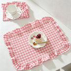 CouldNook French Style Cotton Ruffled Napkins & Placemats – Reusable Table Linens for Dining & Decor