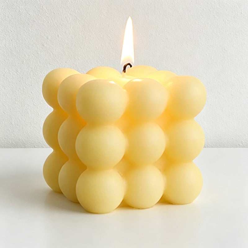 CouldNook Large Bubble Cube Scented Candle - Pastel Morandi Aesthetic Decor