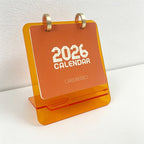 2026 Minimalist Transparent Acrylic Desk Calendar, Freestanding Desktop Decor