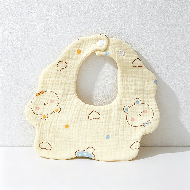 CouldNook Premium Muslin Cotton Baby Bib - Reversible 6-Layer Petal Drool Apron（Set of 10）