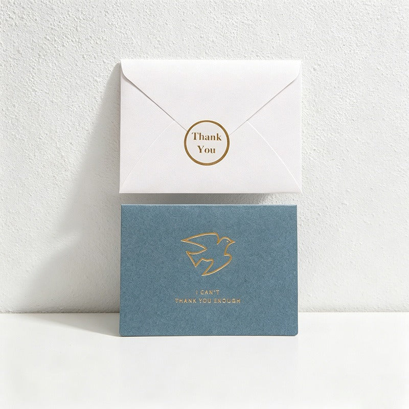 Vintage Gold Foil Flocked Paper Greeting Card Sets with Envelope & Seal, 6 Assorted Designs