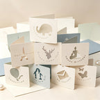 Hollow Out Mini Greeting Cards, 8 Assorted Designs Foldable Thank You Cards for Birthday Wedding Holiday