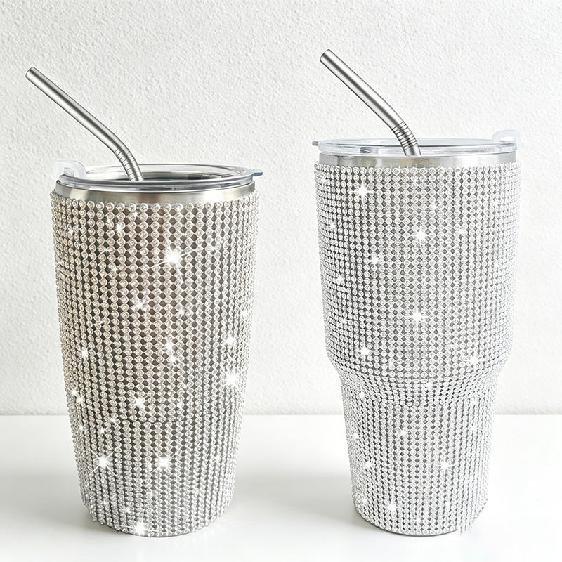 CouldNook 20/30oz Rhinestone Tumbler-Stainless Steel Vacuum Insulated Ice Tumbler with Straw