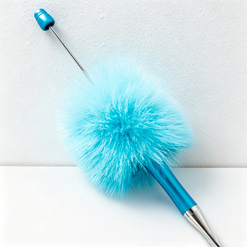 CouldNook Pen-Cute Pom Pom Beaded Ballpoint Pen DIY Creative Plush Ballpoint Pen for Gift & Office
