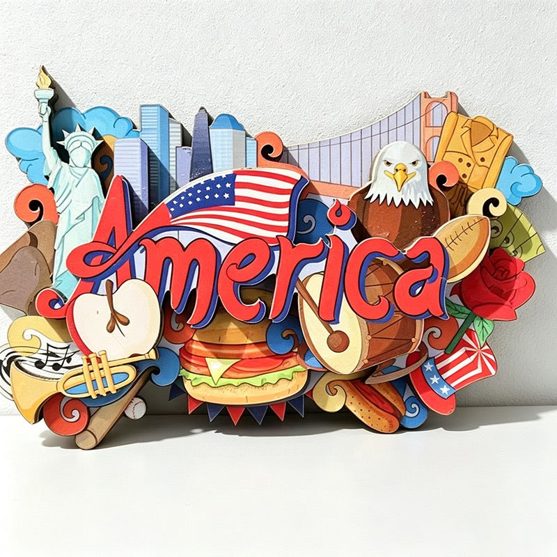 US Travel Souvenir Refrigerator Fridge Magnet - American Landmark Fridge Decor