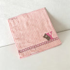 CouldNook Pure Cotton Yarn-Dyed Jacquard Embroidered Small Square Towel-Cute Artistic Hand Towel