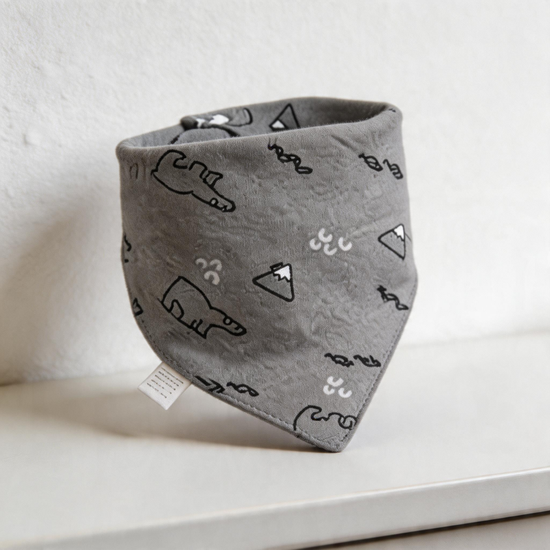 CouldNook Premium Cotton Baby Bandana Bibs - Typography Dog Soft Series (5-Pack)