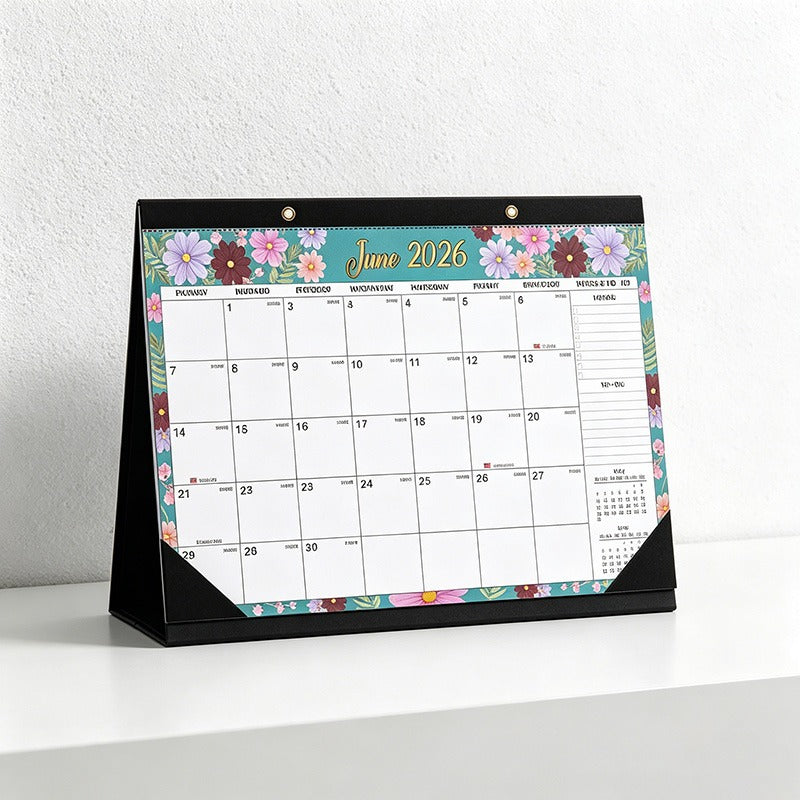 English 2026-2027 Wall Calendar - Floral Art Monthly Planner