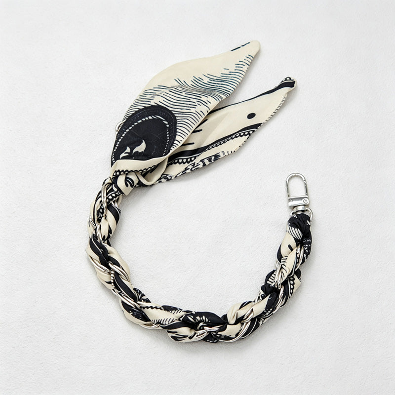 CouldNook Silver Monochrome Phone Wrist Strap - Scarf Link Loop
