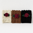 CouldNook Yarn Rose Wrist Warmers - Fingerless Floral Design
