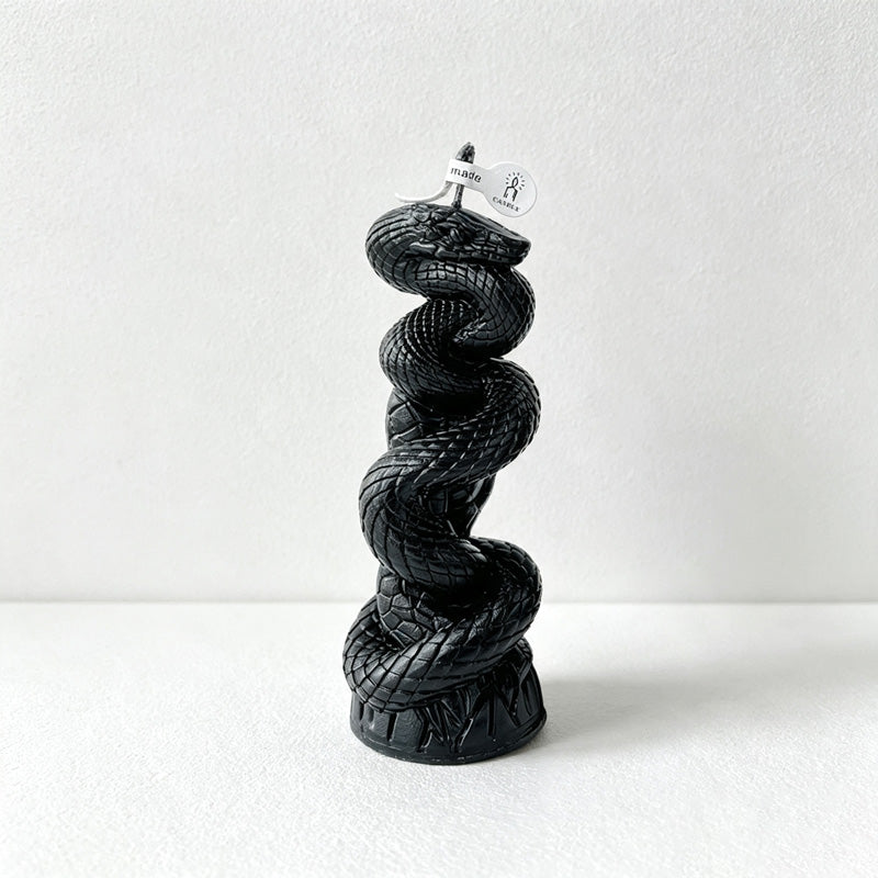 CouldNook Serpent‑Sculpted Scented Pillar Candle‑Vintage Halloween Decor
