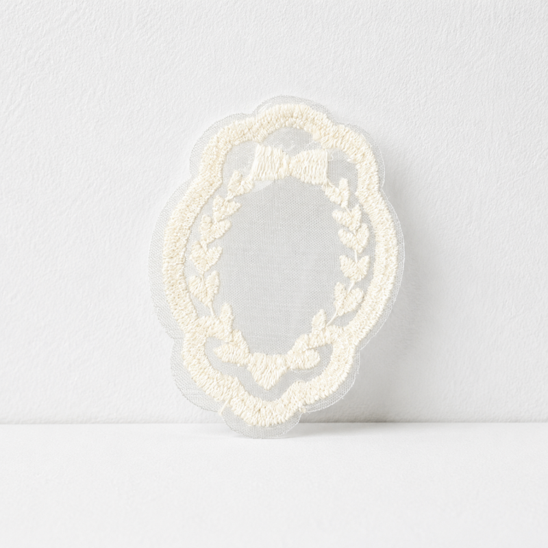 CouldNook White Lace Applique Patch - Bow Heart and Floral Shapes