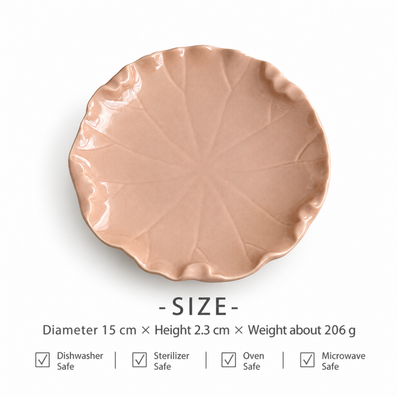 CouldNook Lotus Leaf Dessert Plate - Ruffled Edge