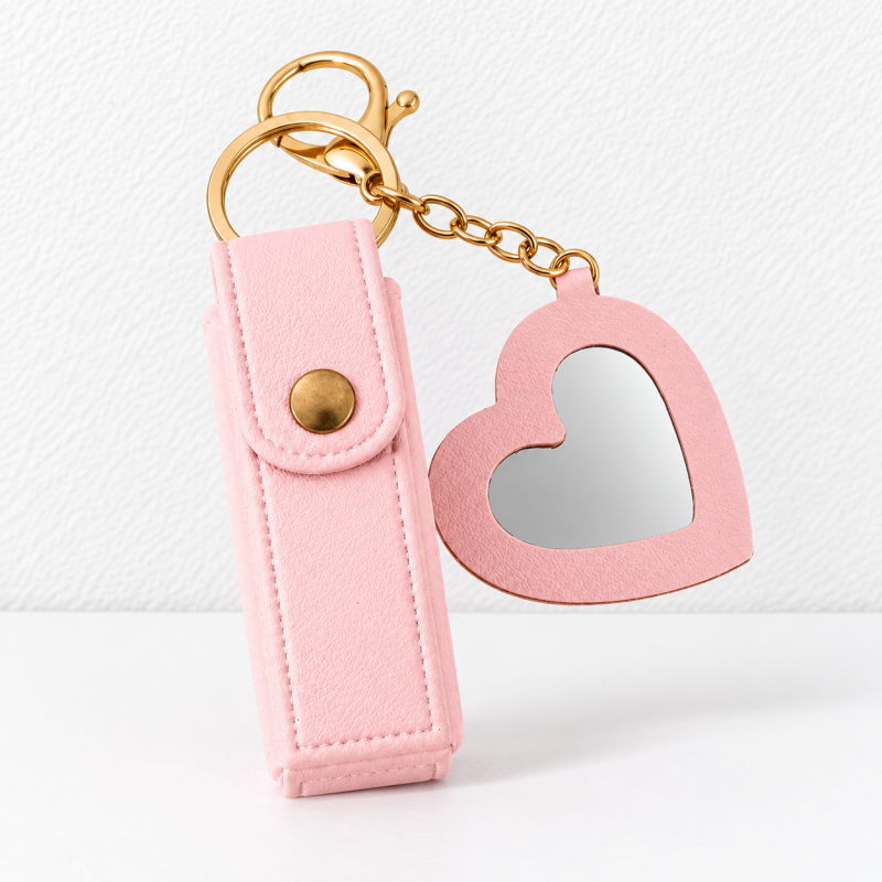 CouldNook Lipstick Pouch And Mirror - Snap Tab And Heart-Shaped Detail
