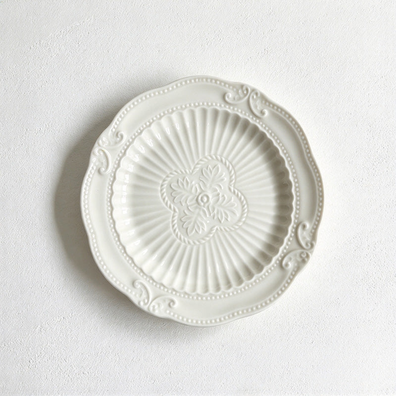 CouldNook Dessert Plate - Vintage Embossed Rim Styles