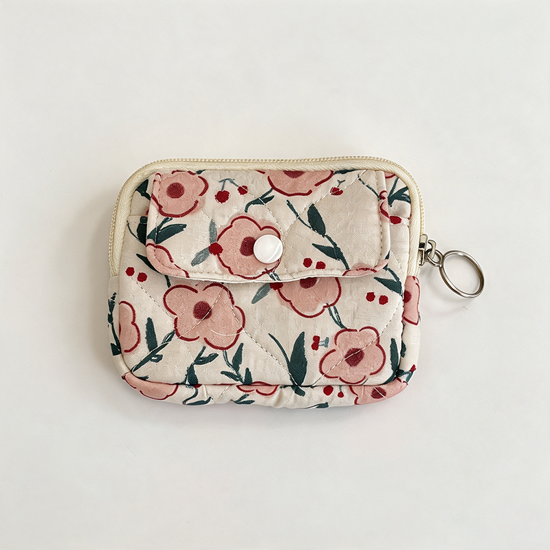 CloudNook Quilted Print Coin Purse‑Multi‑Pattern Card Wallet