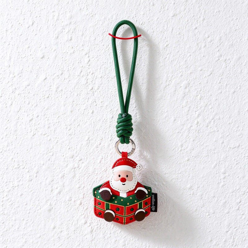 Christmas Character Keychains with Cord Loops and Gift Options