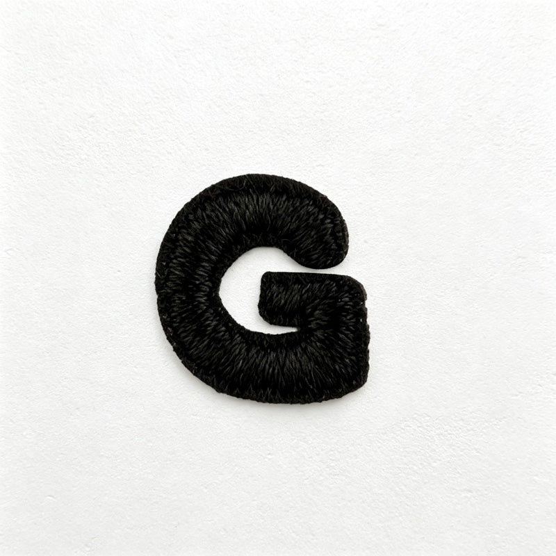 CouldNook Mini Alphabet Applique Patch - Black Embroidered Letter Options