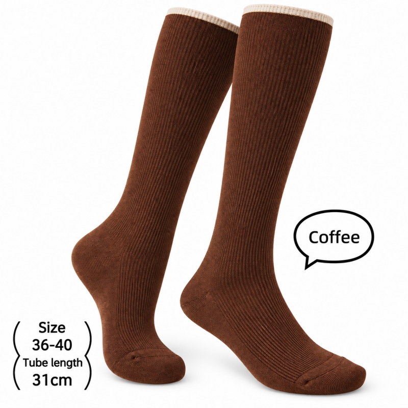 CouldNook Ribbed Calf Socks - Contrast Top Trim