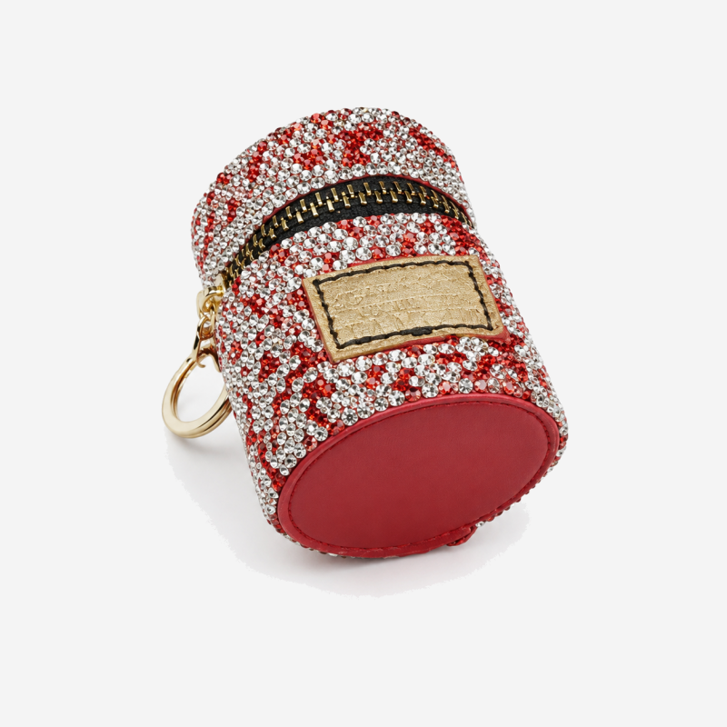 CouldNook Cylindrical Rhinestone Coin Purse Keychain - Front Patch Detail