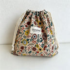 CouldNook Cotton Drawstring Bag - Eight Earth-Tone Floral Designs