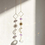 CouldNook Amethyst Crystal Suncatcher Decorative - Crescent Moon Design