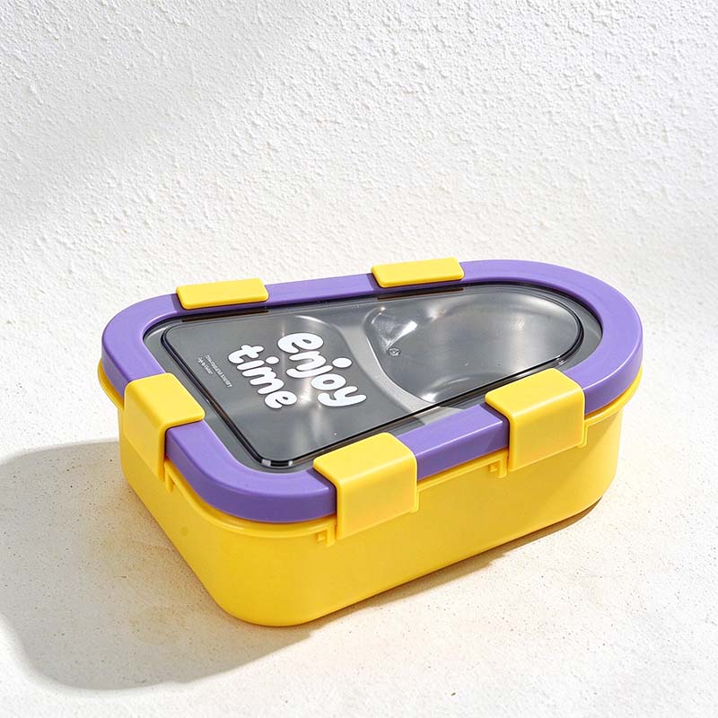 CouldNook Rounded Triangle Lunch Box - Divided Insert and Bright Clip Details
