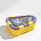 CouldNook Rounded Triangle Lunch Box - Divided Insert and Bright Clip Details