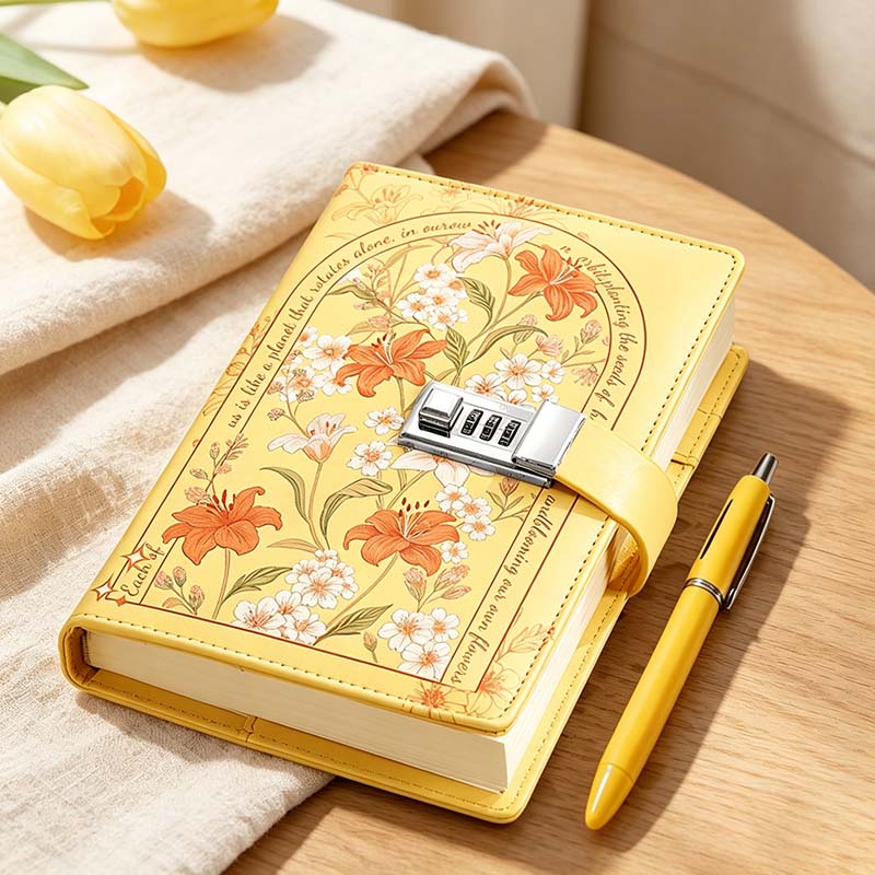 CouldNook A5 Floral Locking Journal - Gift Box Presentation