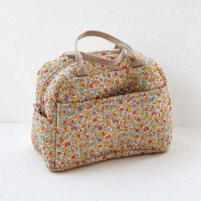 CouldNook Floral Quilted Storage Bag - Twin Handles And Front Pocket