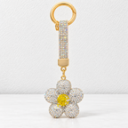 CouldNook Flower Keychain - Rhinestone Petals and Coordinating Decorative Strap
