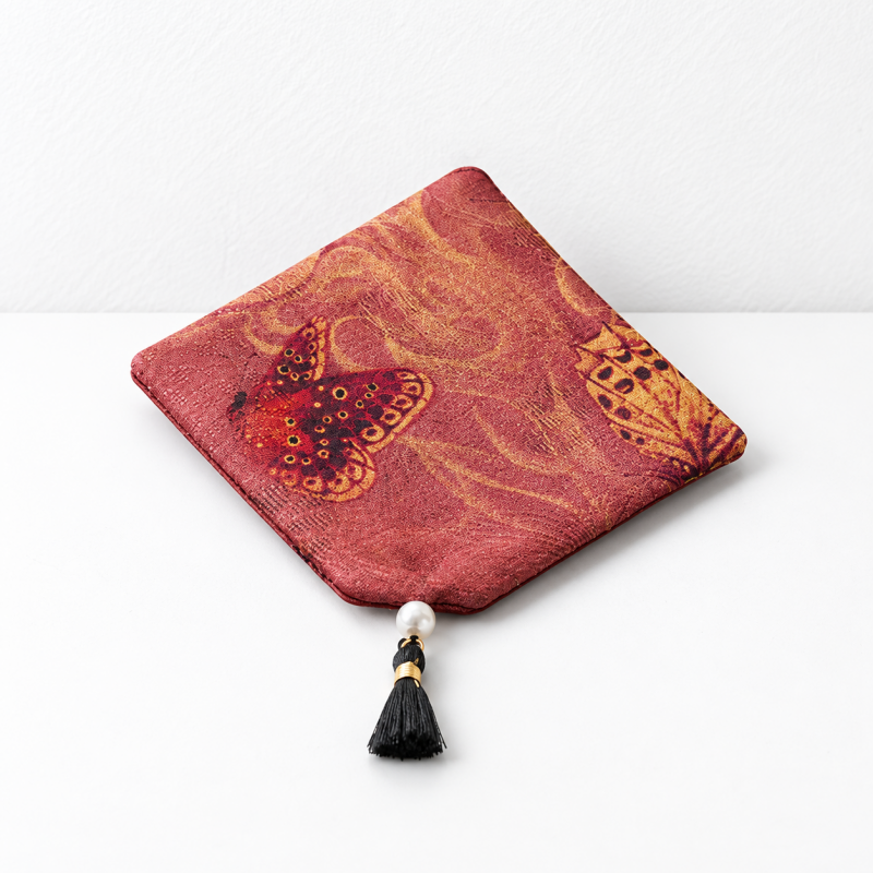 CouldNook Tasseled Floral Fabric Coaster - Double Sided Print
