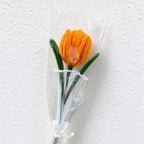 Artificial Tulip Bouquet with Pearl-Trim Wrapping
