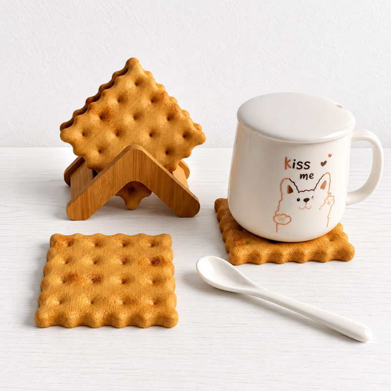CouldNook Wooden Biscuit Coasters - Mixed Shapes and Woods