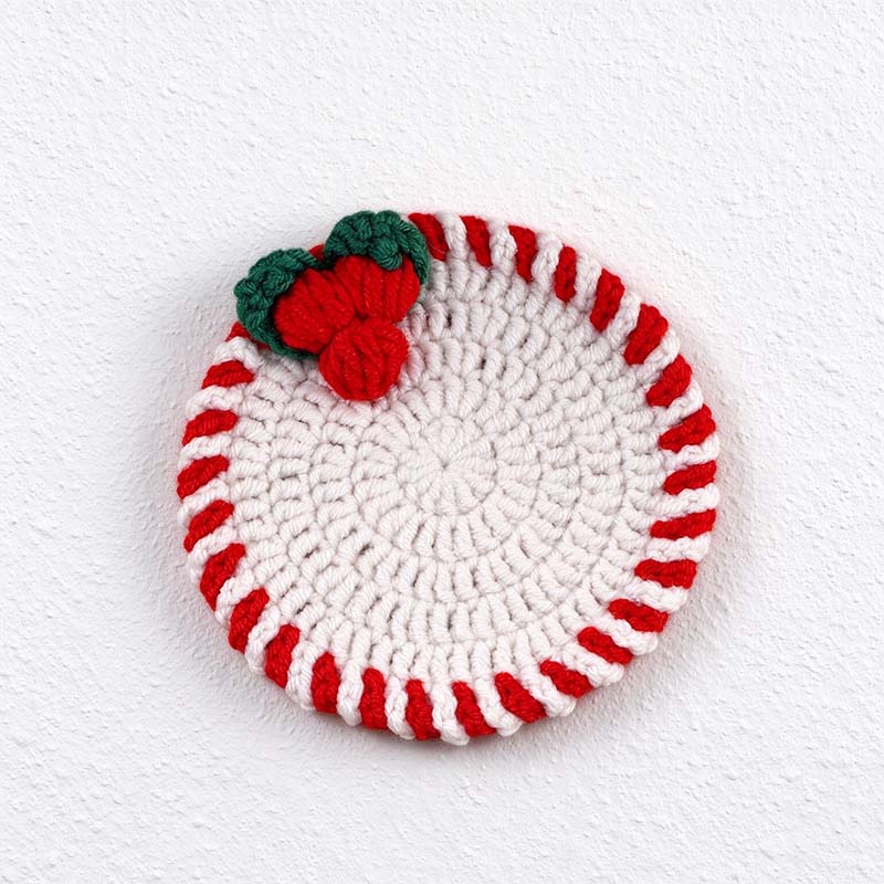 Christmas Crochet Coaster with Festive Motif Options