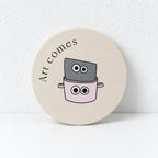 CouldNook Round Patterned Coaster - Gingham and Illustrated Table Designs