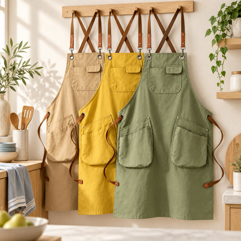 CouldNook Patterned Cooking Apron - Rounded Practical Form Kitchen Wear