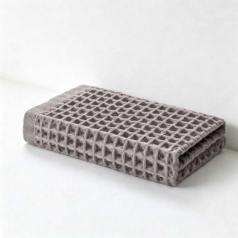 CouldNook Waffle Weave Cotton Washcloth - Square Textured Bathroom Cloth