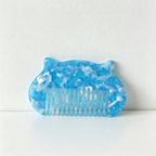 CloudNook Cat Shape Acetate Comb‑Marble Wide Tooth Hair Comb